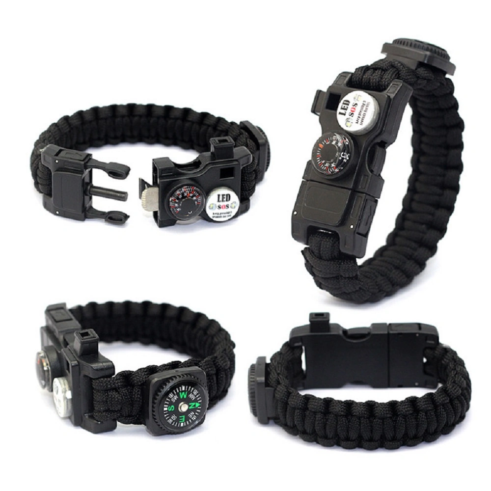 Survival Bracelet Paracord LED Sos Wristband Emergency Unisex Outdoor Camping Tactical for Compass Buckle Blade Whistle Wyz18272