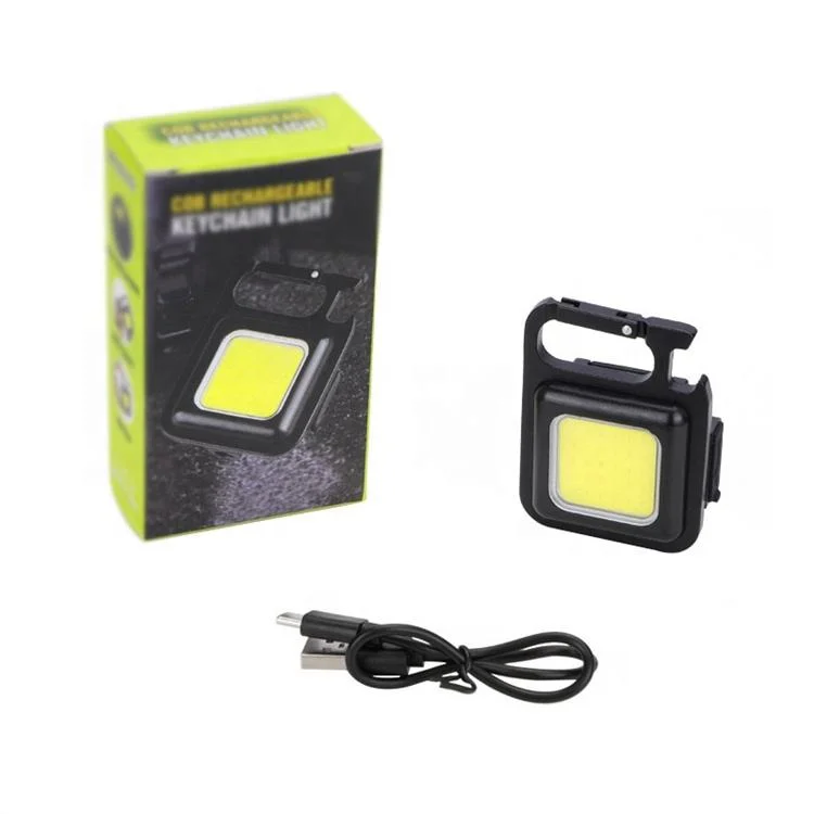 500 Lumen Mini Rechargeable Portable Waterproof Pocket COB Keychain Light