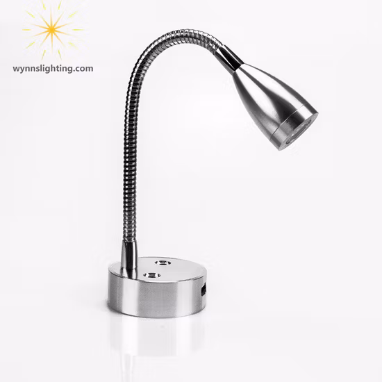 Tianhua European Lightweight Adjustable 3 Dimmer Brightness Foldable 3AAA Battery LED Nail Light Reading Table Lamp with USB Port Charger