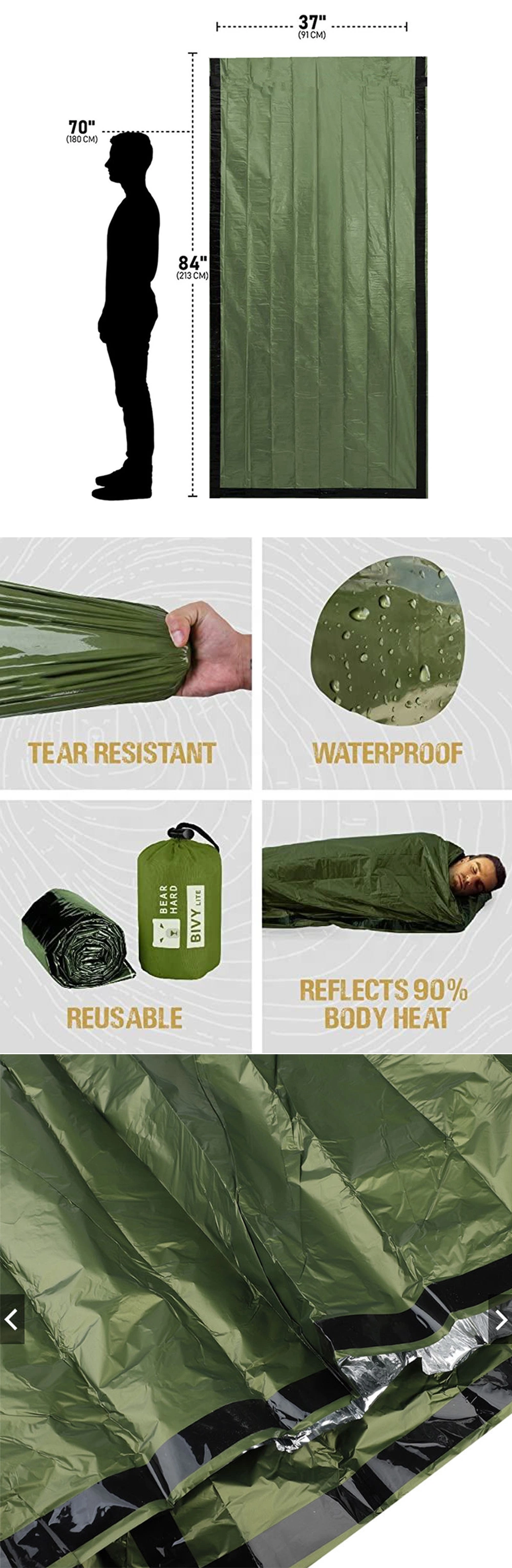 Adventurer Emergency Gear Set Outdoor Camping Sos Equipment Tools Hiking Multi-Function Survival Sleeping Bag