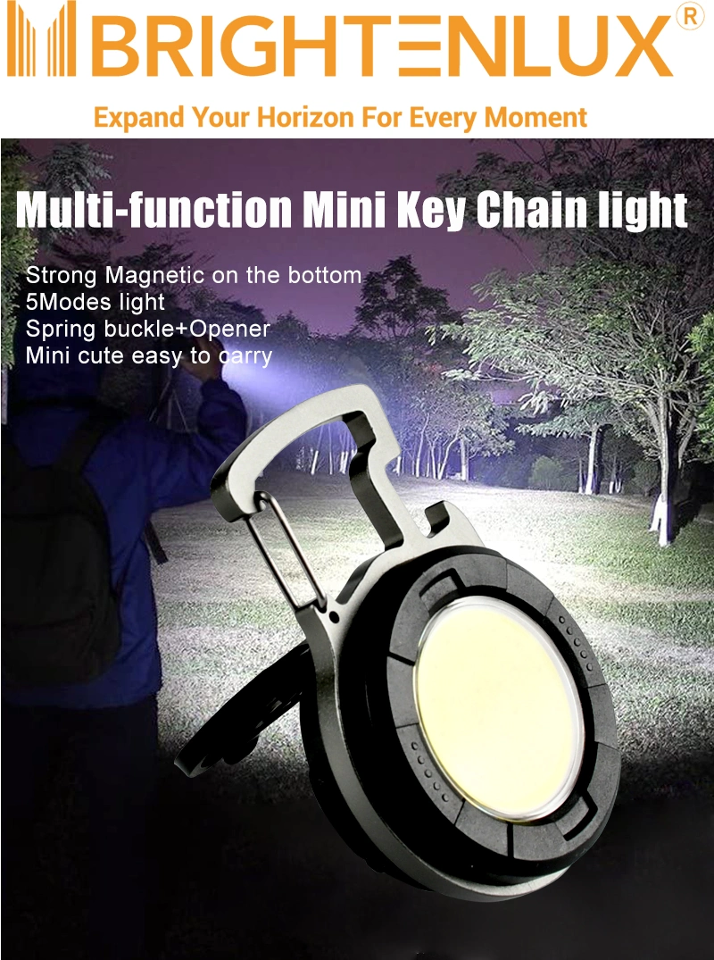 Brightenlux Mini Hand Held LED Magnetic Rechargeable Keychain COB Work Light