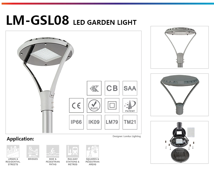 New High Durability IP66 Waterproof Decorative Post Top 20W 100W LED Light for Park