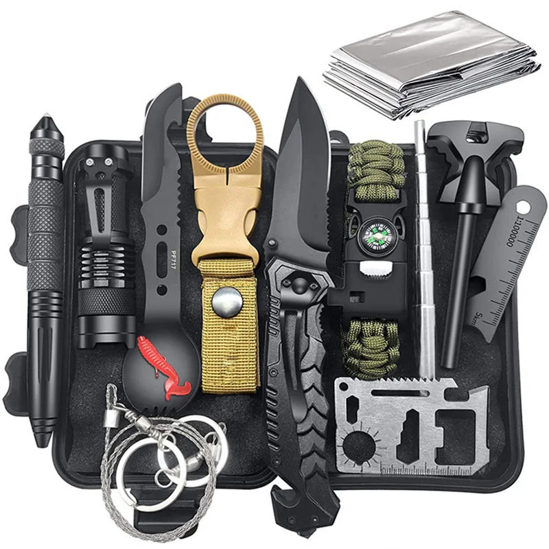 Emergency Survival Kit Wilderness Sos Tactical Outdoor Multi Tools Camping Travelling Adventure Gear