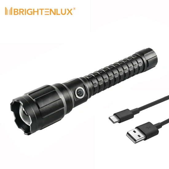 Brightenlux 2022 새로운 최고의 전술 USB COB LED 10000 루멘 보조베터리를 갖춘 고전력 충전식 손전등